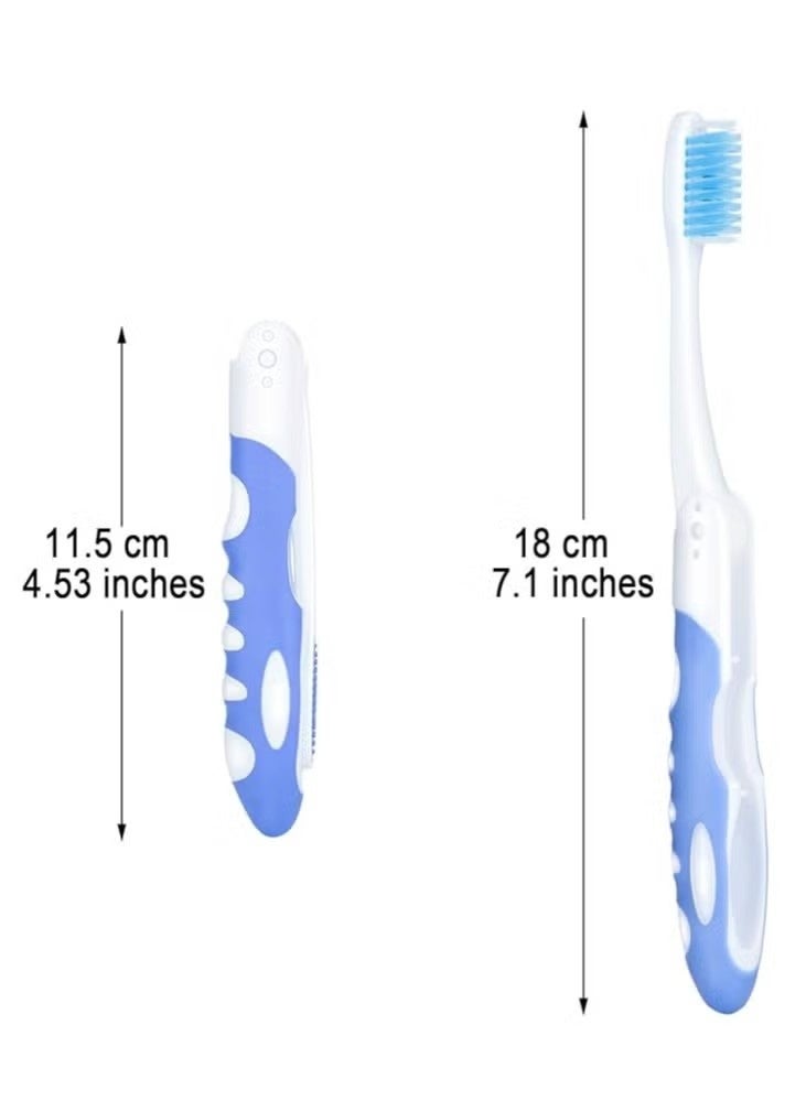 4 Pack Foldable Travel Toothbrushes, Portable Toothbrush Kit, Collapsible Toothbrush with Charcoal Bristles, Soft Toothbrush for Camping Hiking Travel, Compact Oral Care Essentials for Men Women Kids - Image 2